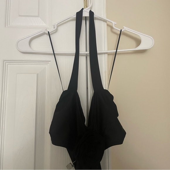 NEW HEIRESSES BEVERLY HILLS Rosette Flower Cutout Dress Halter Ruched - Picture 5 of 8